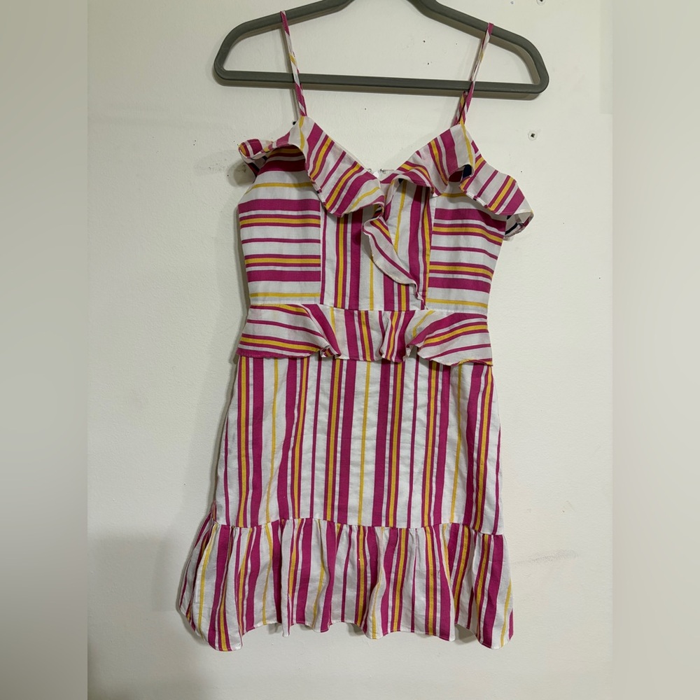 Parker Pink and White Striped Mini Dress - Picture 6 of 14